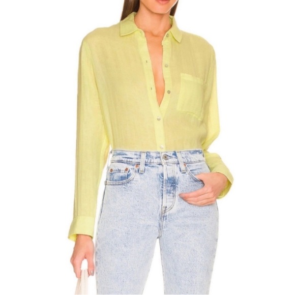 Rails Light Yellow Button-Up Blouse - Picture 1 of 8